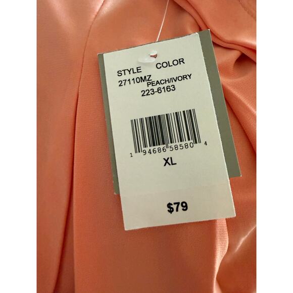 NWT Danny and Nicole Peach Ivory Floral Midi Dress w/ Jacket Women's Size XL - Picture 4 of 6